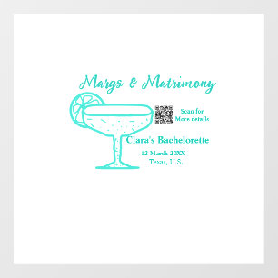 Turquoise Margs & Matrimony vrijgezellenfeest  Raamsticker