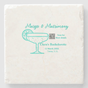 Turquoise Margs & Matrimony vrijgezellenfeest Stenen Onderzetter