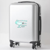 Turquoise Margs & Matrimony vrijgezellenfeest Sticker (Koffer)