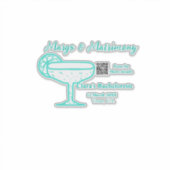 Turquoise Margs & Matrimony vrijgezellenfeest Sticker (Voorkant)