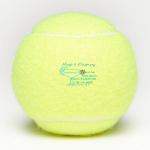 Turquoise Margs & Matrimony vrijgezellenfeest Tennisballen