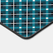 Turquoise & Marineblauwe Geometrische Rasterpatroo Bureaumat (Hoek)