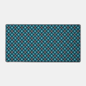 Turquoise & Marineblauwe Geometrische Rasterpatroo Bureaumat (Voorkant)