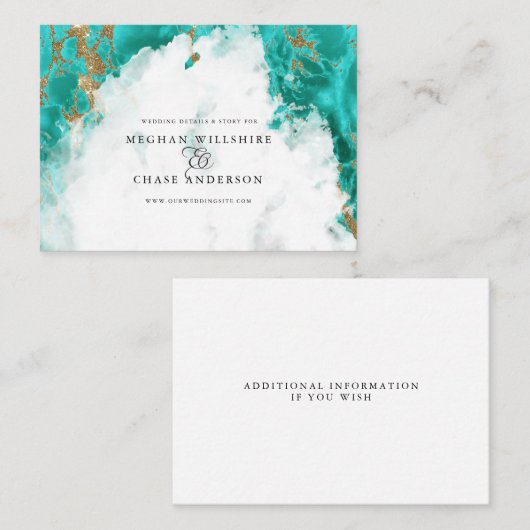 Turquoise Marked Waterverf Geode BarefootBride™ Visitekaartje (Voorkant / Achterkant)