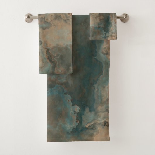 Turquoise Marmer abstract Bad Handdoek (Insitu)