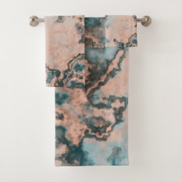 Turquoise Marmer abstract Bad Handdoek