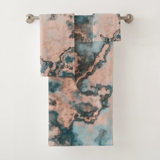 Turquoise Marmer abstract Bad Handdoek (Insitu)