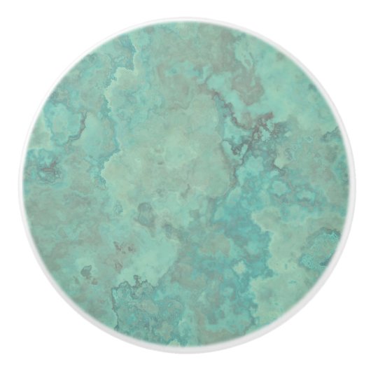 Turquoise Marmer Abstract Keramische Knop (Voorkant)