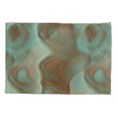 Turquoise Marmer Abstract Kussensloop (Achterkant-Links)