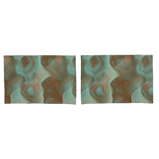 Turquoise Marmer Abstract Kussensloop (Voorkant-Set)
