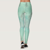 Turquoise Marmer Abstract Leggings (Achterkant)