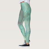 Turquoise Marmer Abstract Leggings (Links)