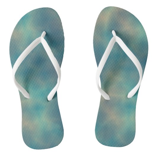 Turquoise Marmer Abstract Teenslippers (Voetbed)