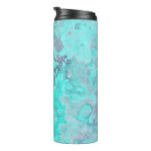 Turquoise Marmer Abstract Thermosbeker (Geroteerd rechts)