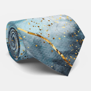 Turquoise Marmer Abstracte Stropdas