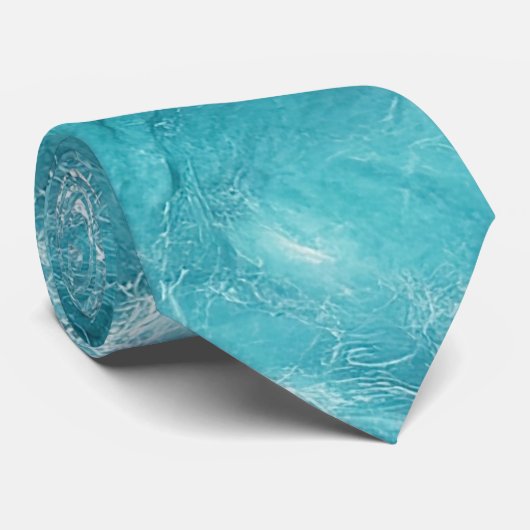 Turquoise Marmer Abstracte Stropdas (Opgerold)