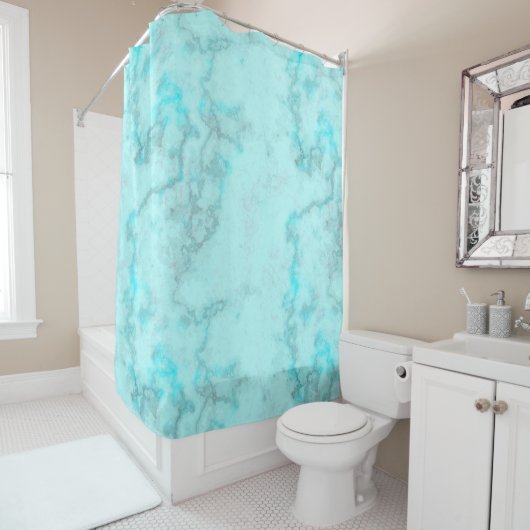 Turquoise marmer douchegordijn (In situ)