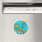 Turquoise Marmer GOUD Glitter - INITIAlen toevoege Magneet (Insitu (Vaatwasser))