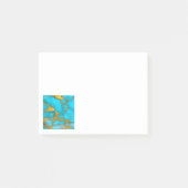 Turquoise Marmer GOUD Glitter - INITIËLEN Toevoege Post-it® Notes (Voorkant)