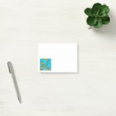 Turquoise Marmer GOUD Glitter - INITIËLEN Toevoege Post-it® Notes (Kantoor)