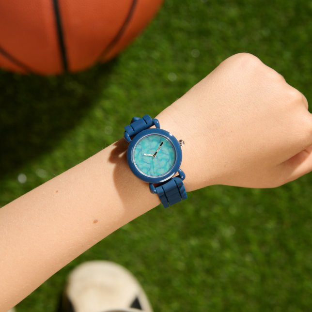 Turquoise marmer horloge (Pols)