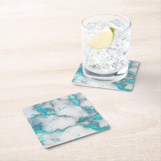 turquoise marmer kartonnen onderzetters (Insitu)