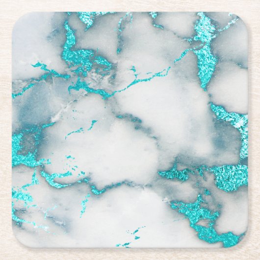 turquoise marmer kartonnen onderzetters (Voorkant)