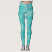 Turquoise marmer leggings (Voorkant)