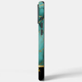 Turquoise marmer met goudkleurige aders Case-Mate iPhone case (Achterkant / Links)