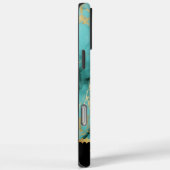 Turquoise marmer met goudkleurige aders Case-Mate iPhone case (Achterkant / Rechts)