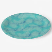 Turquoise marmer papieren bordje (Gekanteld)
