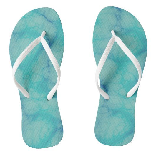 Turquoise marmer teenslippers (Voetbed)