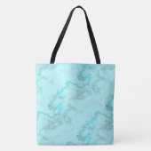 Turquoise Marmer Tote Bag (Voorkant)