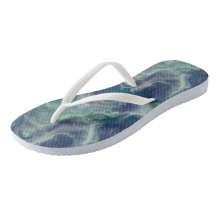 Turquoise Marmer Wervelend Abstract Teenslippers