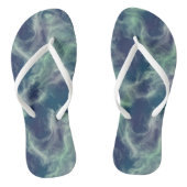 Turquoise Marmer Wervelend Abstract Teenslippers (Voetbed)
