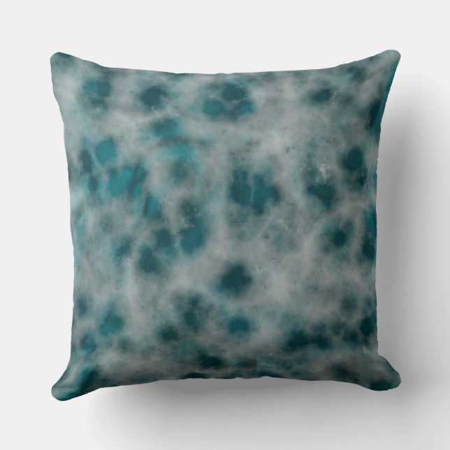 Turquoise marmeren abstract kussen (Achterkant)