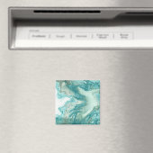 Turquoise marmeren afbeeldingen vierkante magneet (Insitu (Vaatwasser))