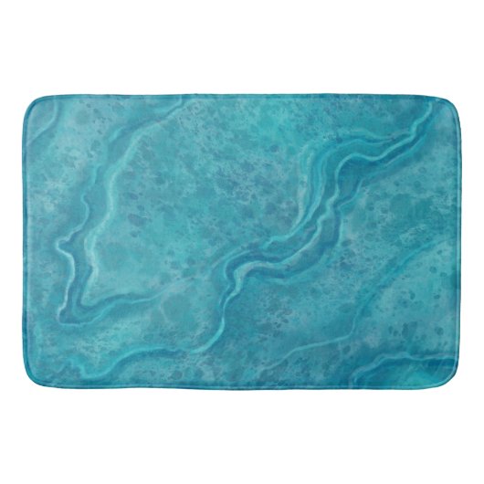 Turquoise marmeren badmat vloerkleed (Voorkant)