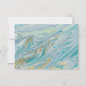 Turquoise Marmeren Geode Trouw Uitnodiging RSVP (Achterkant)