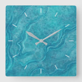 Turquoise marmeren patroon wandklok (Voorkant)