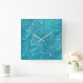 Turquoise marmeren patroon wandklok (Huis)
