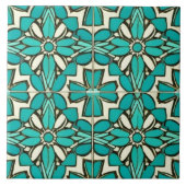 Turquoise Marokkaans mozaïek Tegeltje (Voorkant)