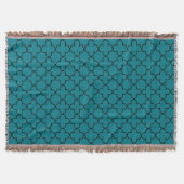 Turquoise Marokkaanse trellis patroon werpen deken (Voorkant)