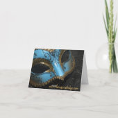 Turquoise Maskerade Masker Huwelijks Dank Je Kaart (Achterkant)