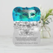 Turquoise Maskerbal Masker Kostuum Halloween Feest Kaart (Staand voorkant)