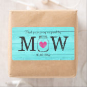 Turquoise mason jar bruiloft water fles labels (Insitu)