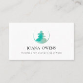 Turquoise massagetherapeut zen Waterverf Visitekaartje (Voorkant)