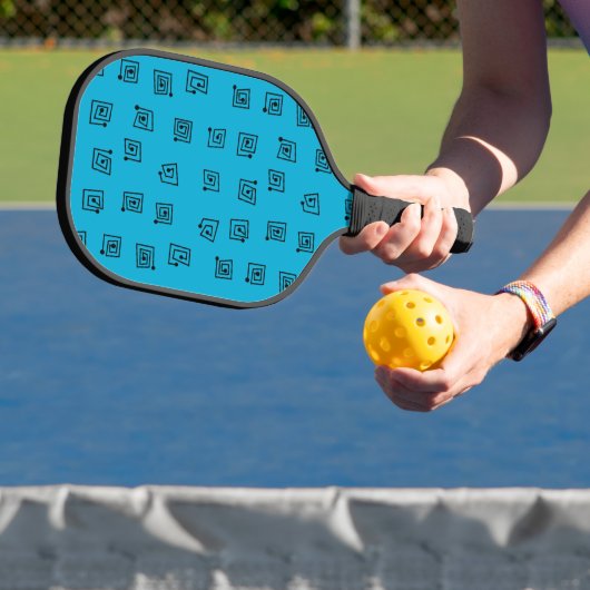 Turquoise Mazes Pickleball Paddle (Insitu)