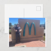 Turquoise McDonald's “M” bord Briefkaart (Voorkant / Achterkant)