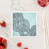 Turquoise Mehndi Motief Papieren servetten (Insitu)